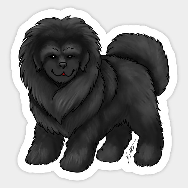 Dog - Tibetan Mastiff - Black Sticker by Jen's Dogs Custom Gifts and Designs